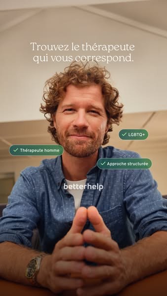Publicité d’un autre secteur (bibliothèque de veille O2) : BetterHelp, visuel